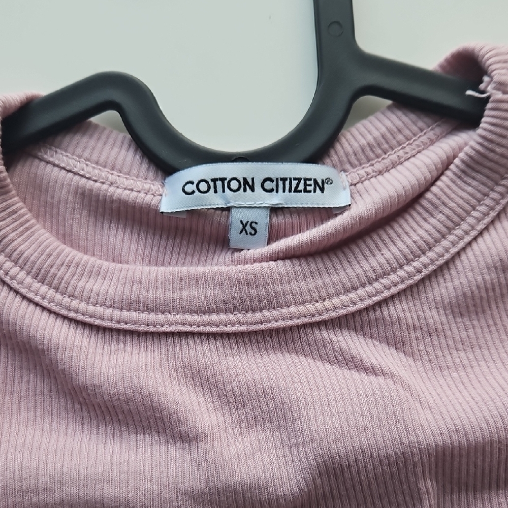 Cotton Citizen Pink Ribbed Long Sleeve Top